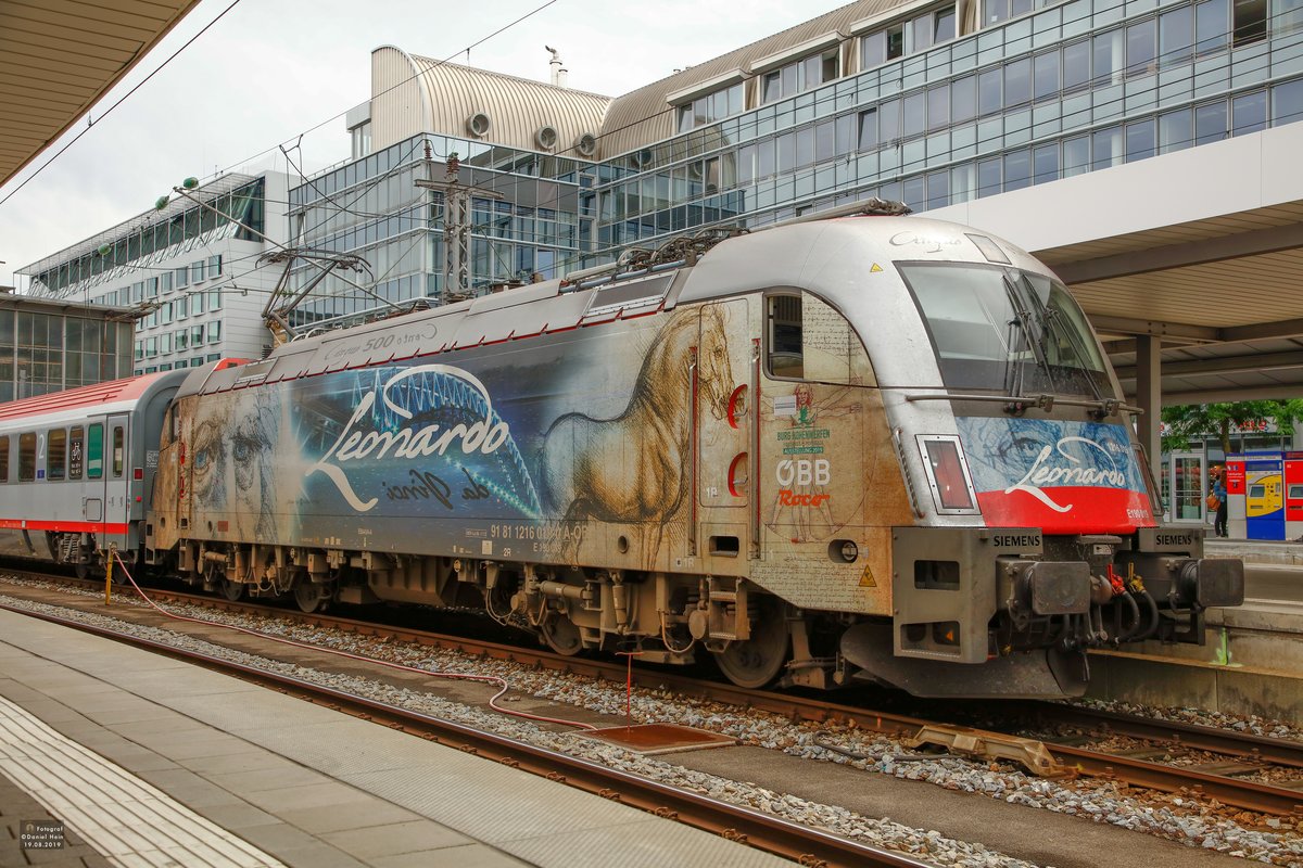 �BB 1216 019  Leonardo Da Vinci  in M�nchen Hbf, August 2019. 
