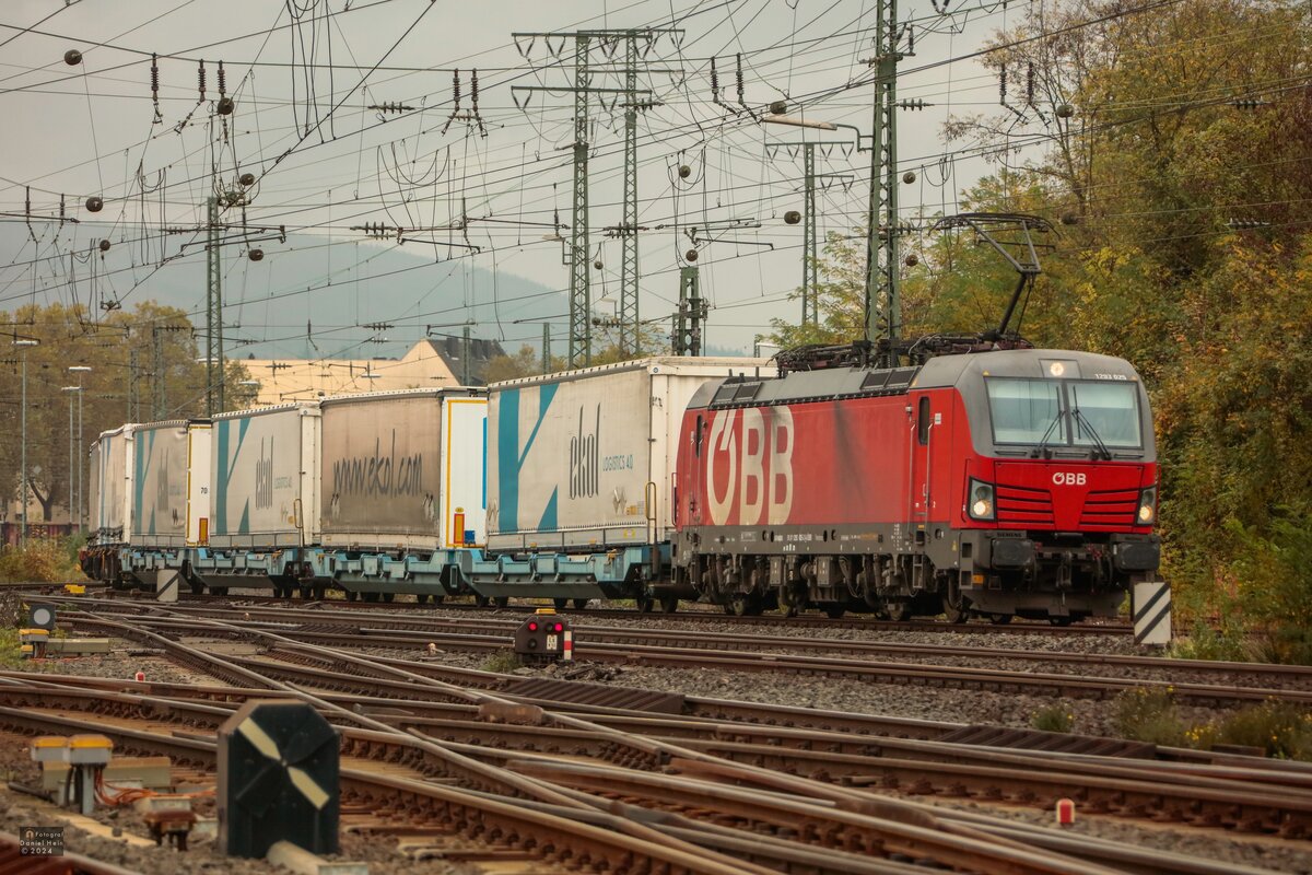 �BB 1293 025 mit ekol-KLV in Koblenz L�tzel, November 2024.