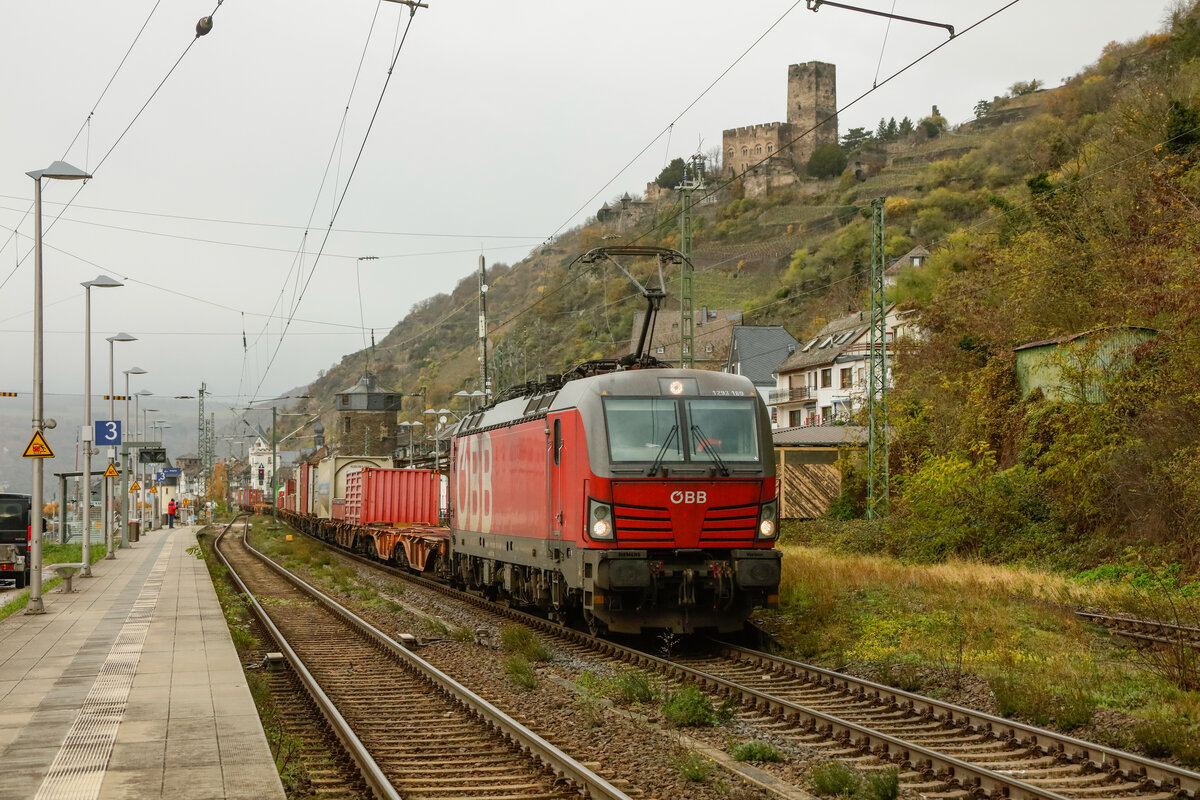 ÖBB 1293 189 in Kaub am Rhein, November 2023.