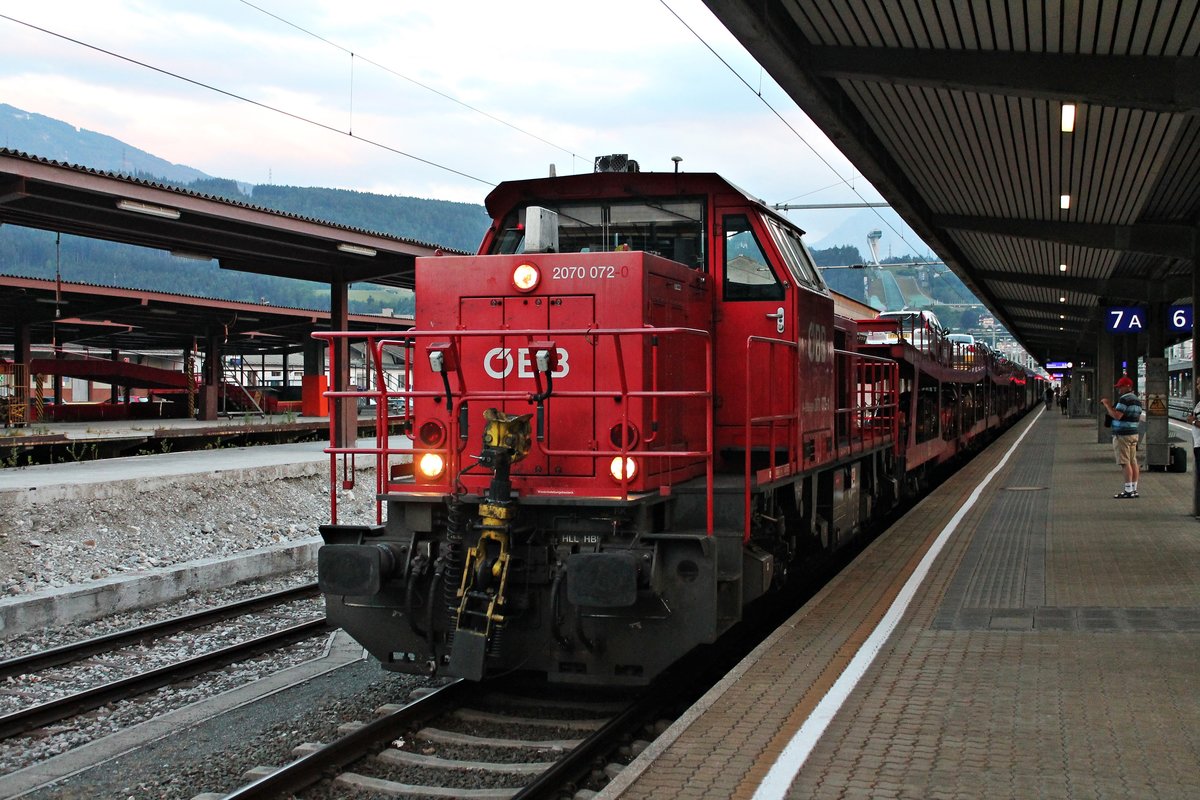 ÖBB 2070 072 am Abend des 30.06.2018 auf Gleis 7 des Innsbrucker