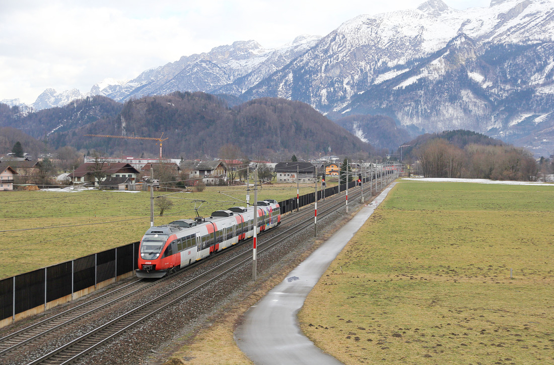 ÖBB 4024 078 // Aufgenommen zwischen Kuchl und Golling-Abtenau. // 31. Januar 2020	
