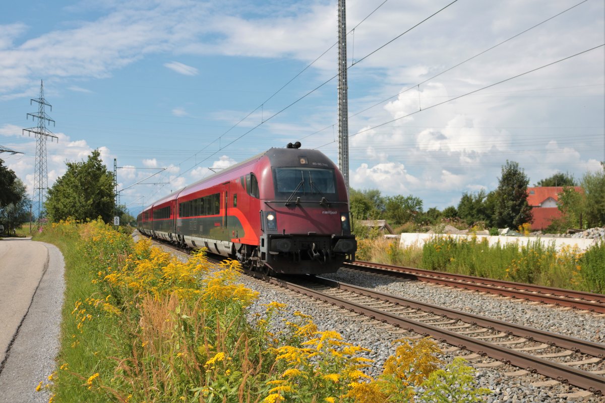 ÖBB Railjet Steuerwagen am 15.08.20 in Baierbach 