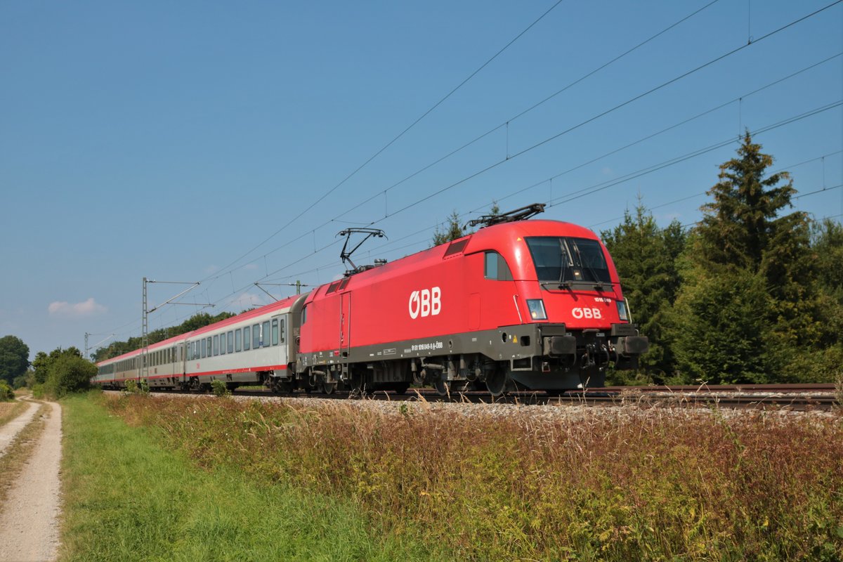 ÖBB Siemens Taurus 1016 049-9 mit Eurocity am 12.08.20 bei Eglharting