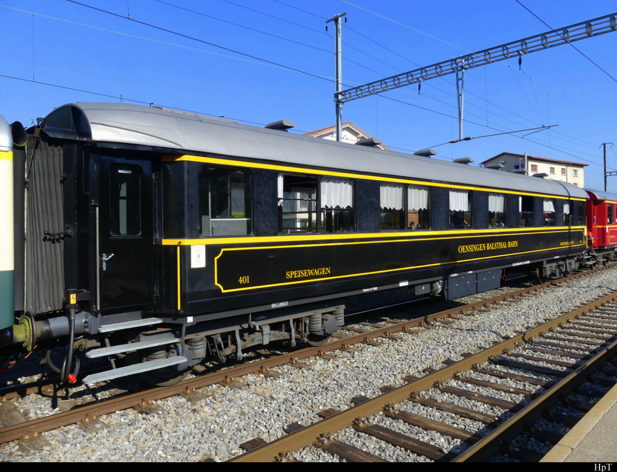 OeBB -  Speisewagen  55 85 89-03 401-3 in Kerzers für dem Whisky Train 2021 am 04.09.2021