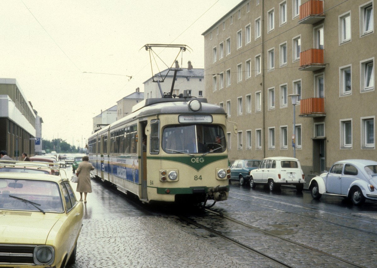 OEG DWAG-GT8 84 Heidelberg am 2. Juli 1980.