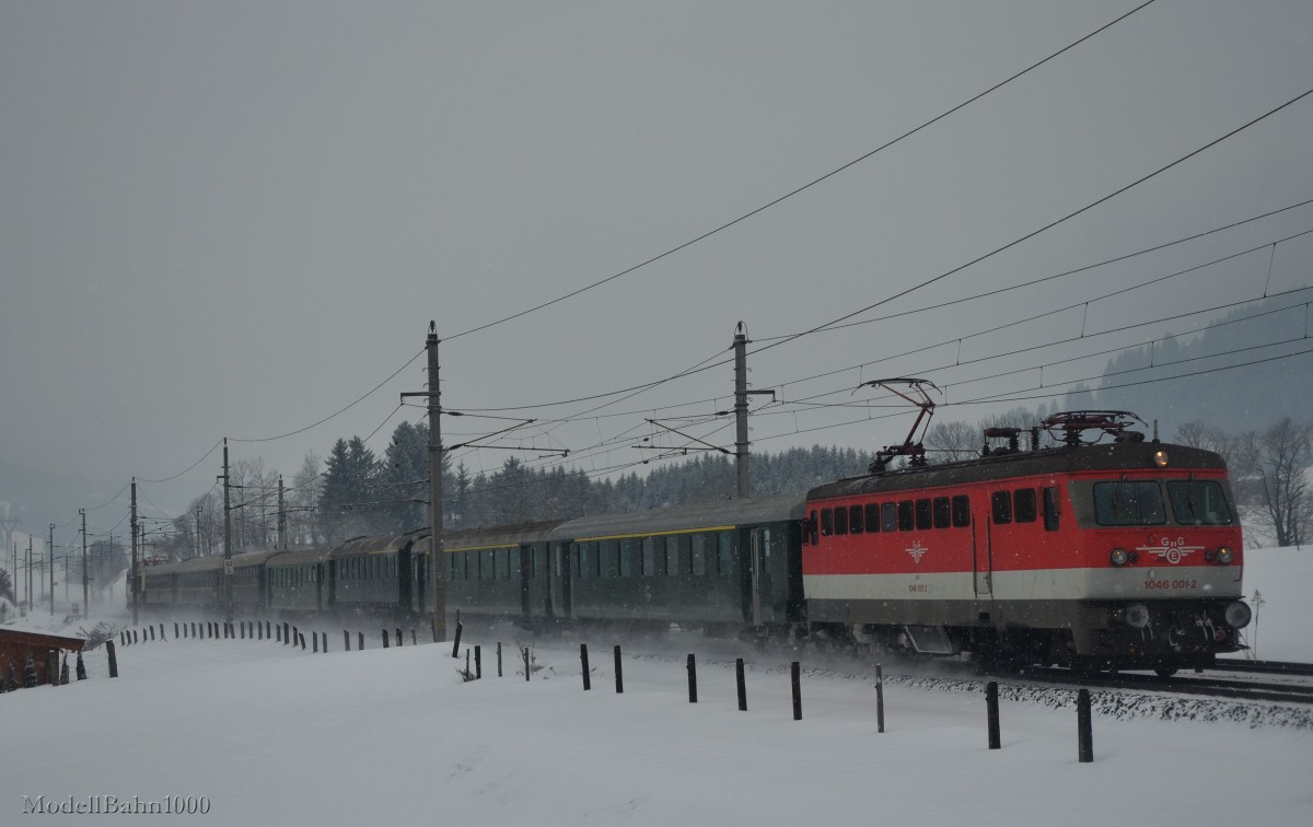 ÖGEG 1046 001 am Weg nach Saalfelden am 24.1.2015 bei Fiebebrunn