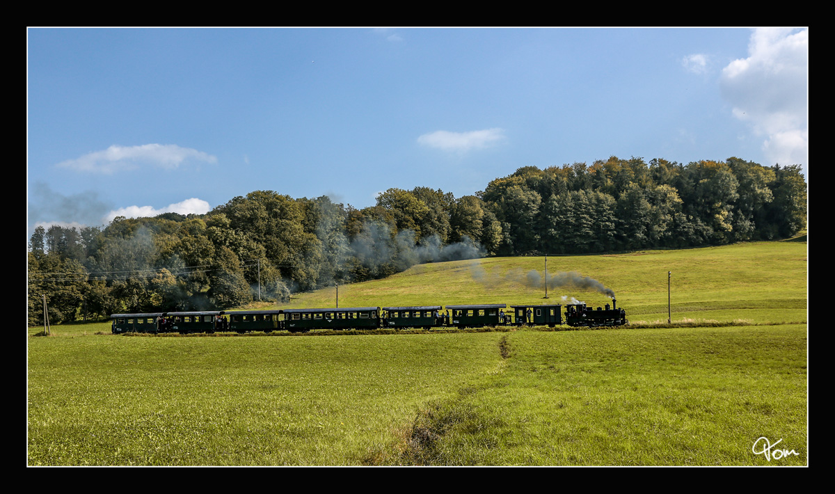 ÖGEG 298.102 der Steyrtalbahn Museumsstrecke, auf der Fahrt von Steyr nach Grünburg.
Diese Lok ist die Älteste 760mm-Schmalspurlok Österreichs Baujahr 1888 (ex St.B. Nr. 2  Sierning ) und zog am 19. August 1889 den Eröffnugszug von Garsten nach Grünburg.
http://www.steyrtalbahn.at/  
Sommerhubermühle  23.09.2017