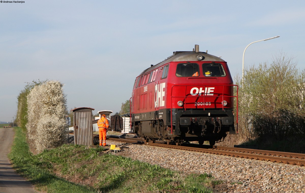 OHE  200085 als Tfzf 99*** (Rottweil-Knauf) an der Awanst Knauf 11.4.14