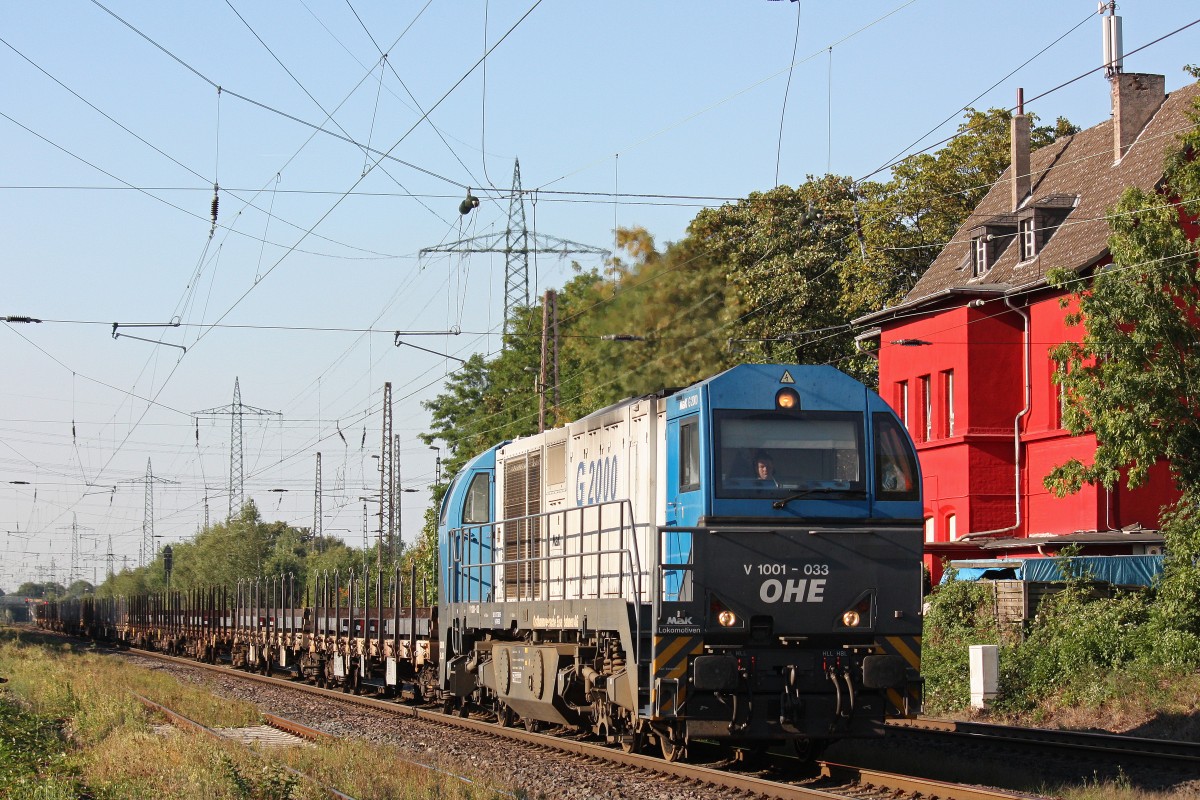 OHE V1001-033 (273 001) am 5.9.13 mit einem Stahlzug in Ratingen-Lintorf.