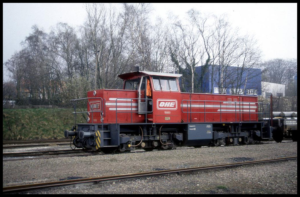 OHW 150003 rangiert hier am 6.4.1995 in Obernkirchen.