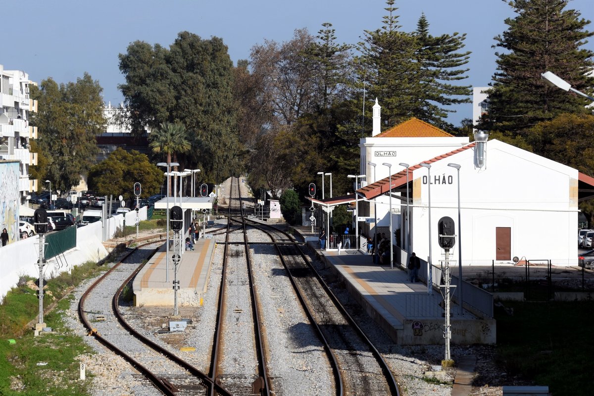 OLHÃO (Distrikt Faro), 05.02.2020, Blick auf den Bahnhof