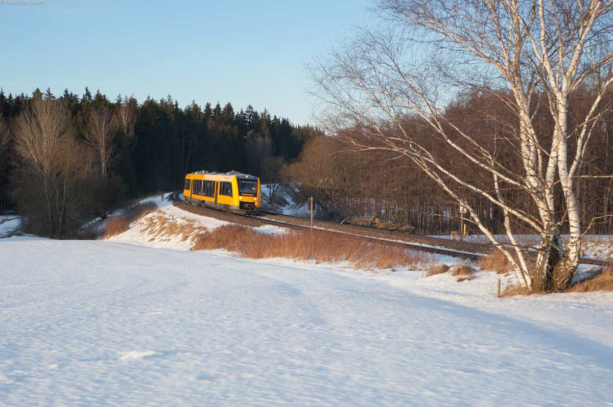 OPB 79739 von Marktredwitz nach Regensburg Hbf bei Oberteich, 05.02.2017