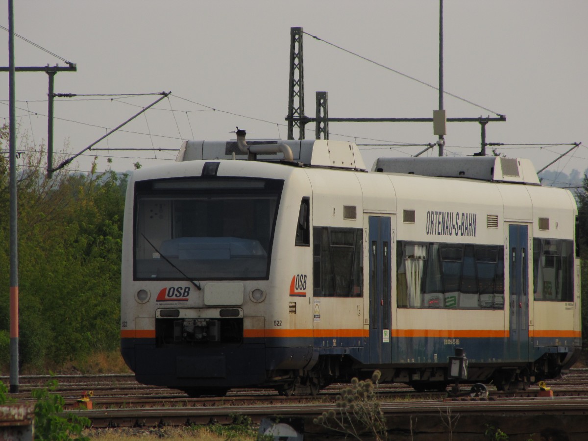 OSB VT 522  Gengenbach  am 12.08.2015 vor dem Bw der Erfurter Bahn in Erfurt Ost.