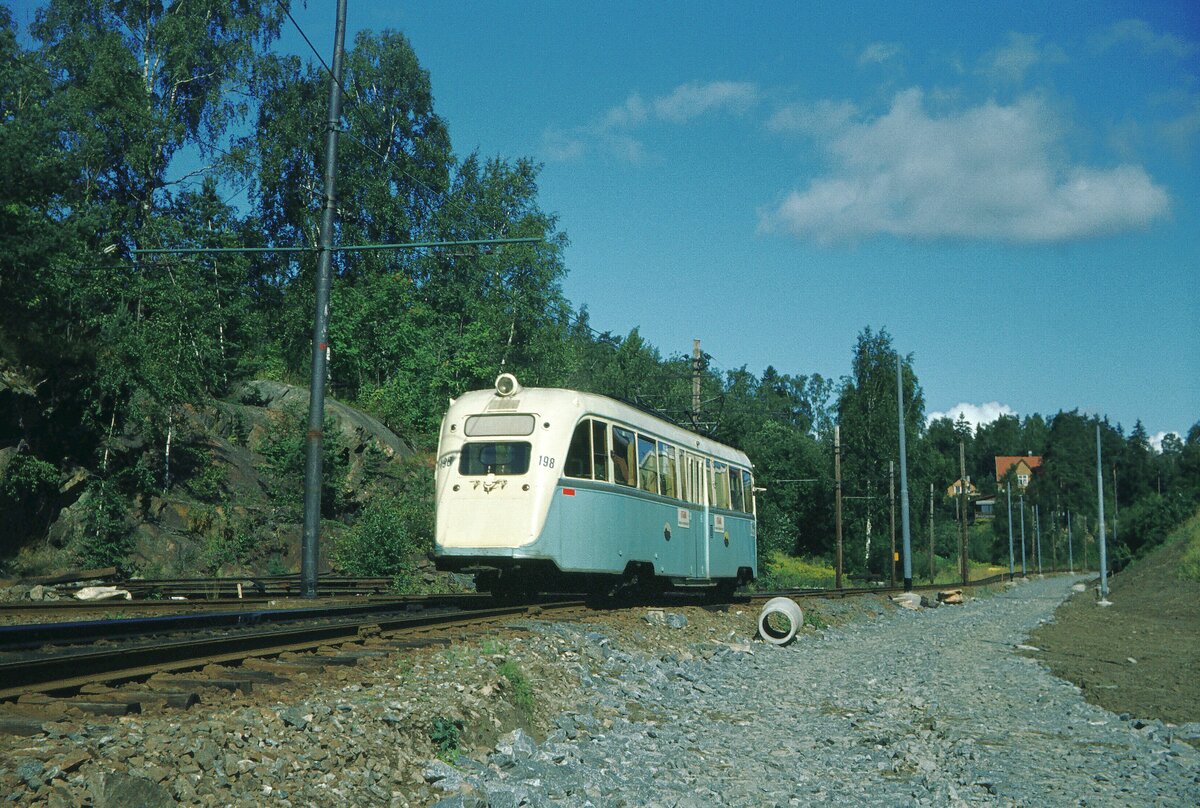 Oslo 22-08-1979 Ekebergbahn Außenstrecke Tw198