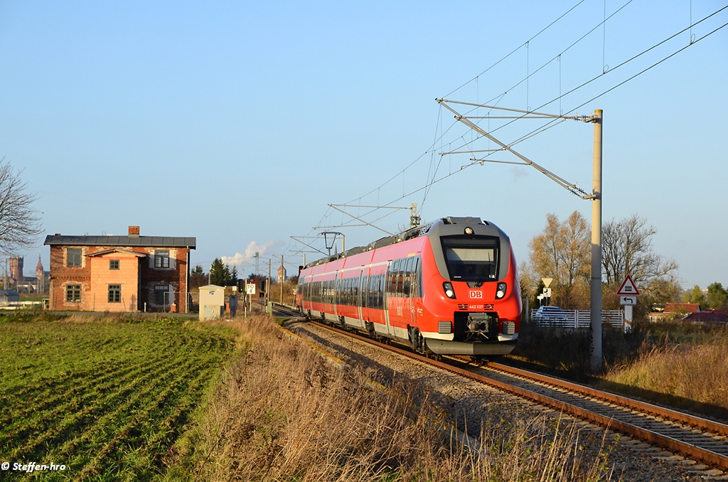 Ostseehamster 442 337 am 13.11.13 auf der S3 Rostock-Güstrow in Gragetopshof