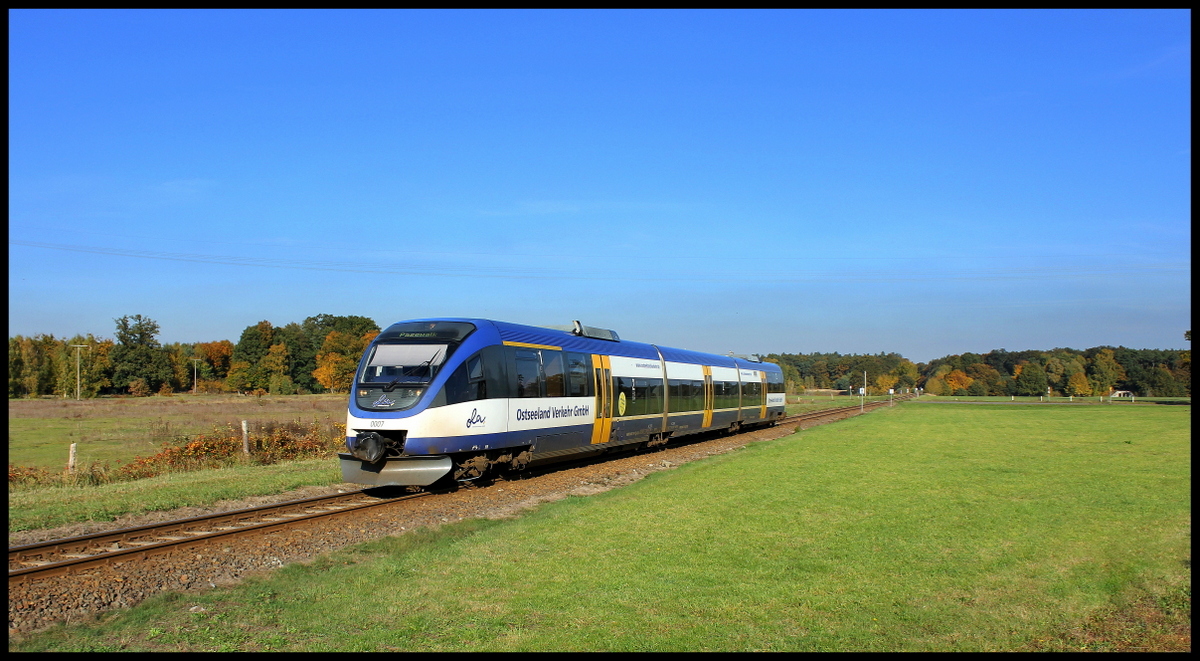 Ostseeland Verkehr GmbH VT 0007 als OLA nach Pasewalk am 14.10.13 in Torgelow