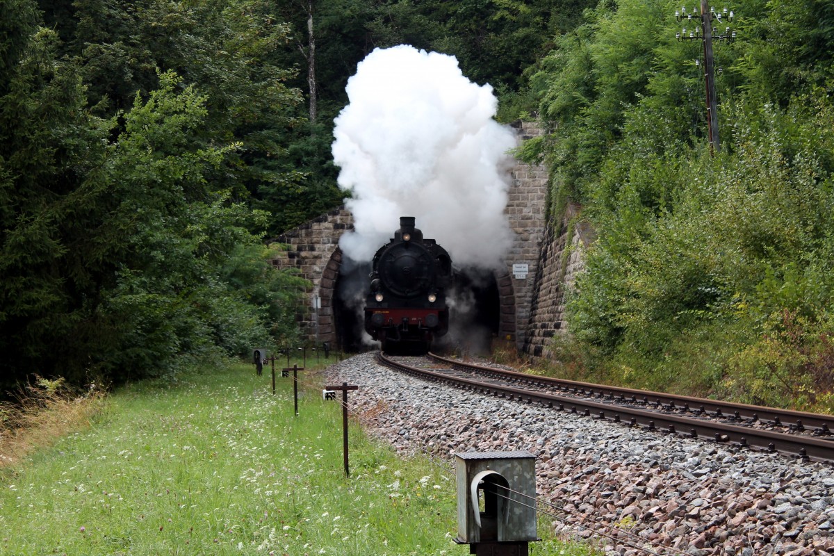 P8 auf der Sauschwnzlebahn bei Grimmelshofen auf dem Weg nach Blumberg am 24.08.2013.