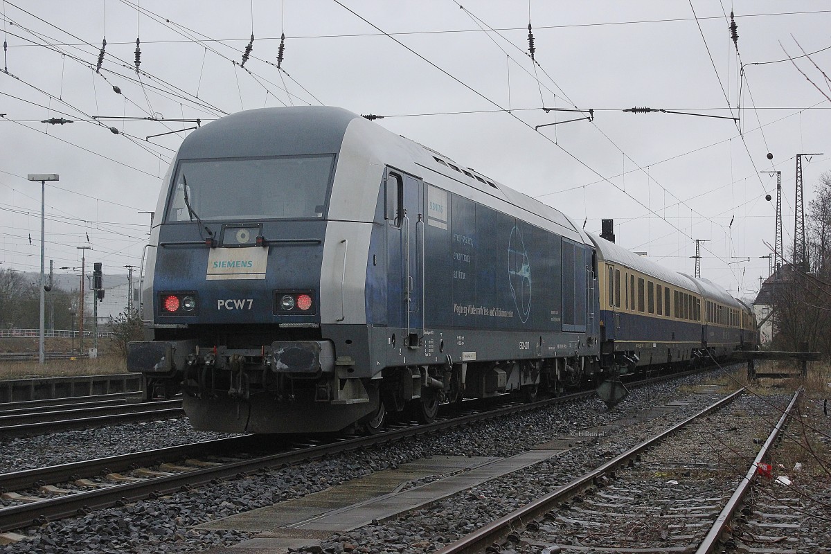 PCW 7 (223 081) Siemens am Schluss des Rheingoldzuges in Schwerte (Ruhr) am 20.02.2016.