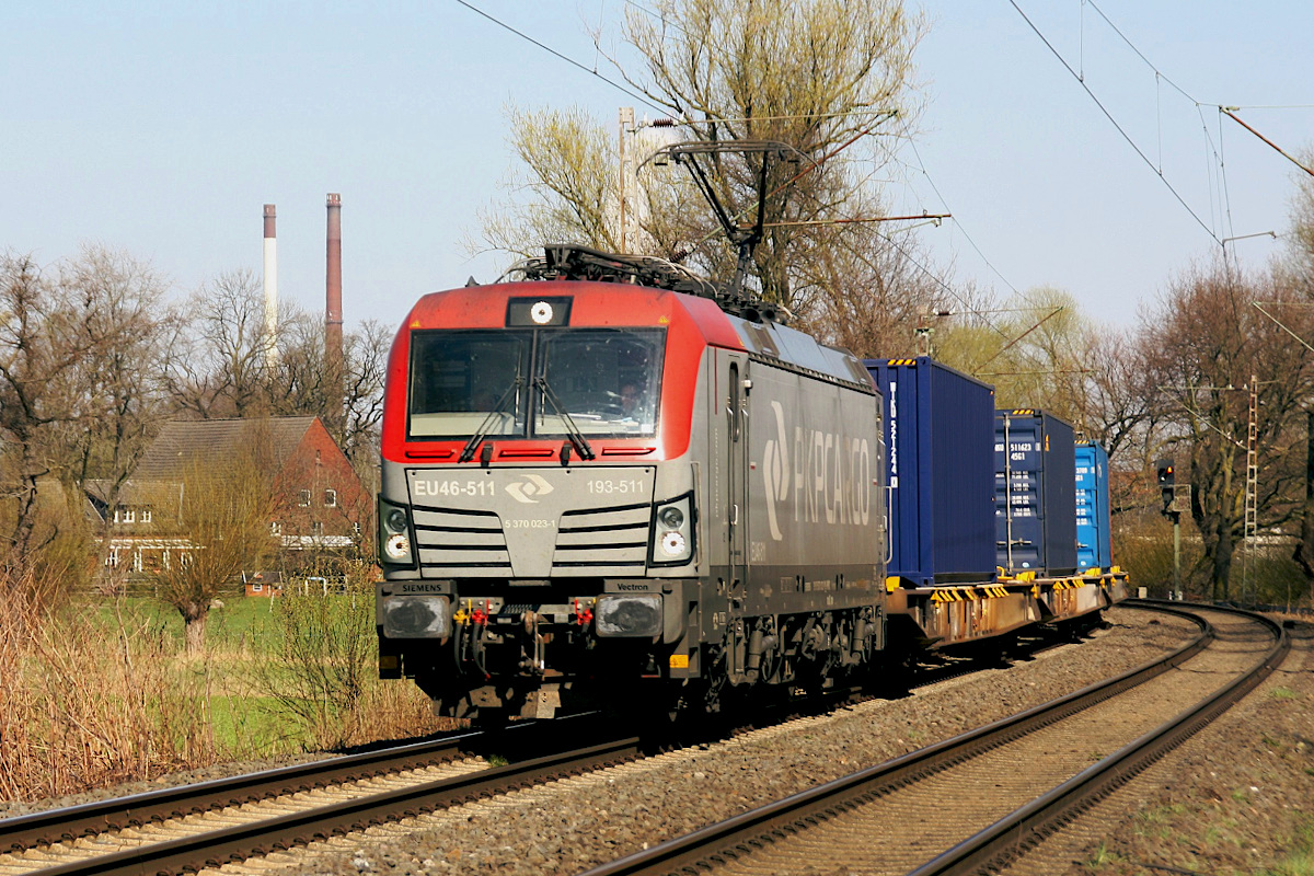 PKP 193-511 auf der Hamm-Osterfelder Strecke Fahrtrichtung West in Datteln am 31.03.2021