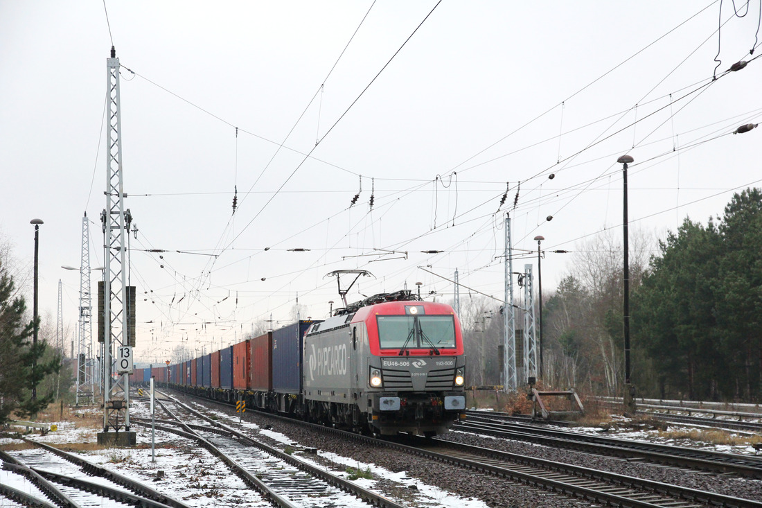 PKP Cargo EU46-506 // Berlin Hirschgarten (von einem öffentlichen Weg aufgenommen) // 14. Januar 2017
