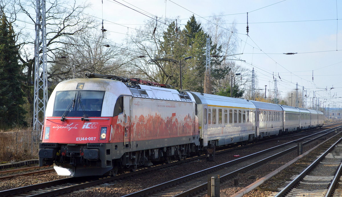 PKP Intercity spółka z o.o.  EU44-007/5 370 007  [NVR-Number: 91 51 5370 007-4 PL-PKPIC] mit EC Richtung Polen am 14.02.19 Berlin-Hirschgarten.