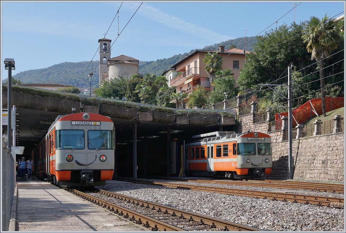 Ponte Tresa mit gleich zwei lächelnden FLP Triebzügen. 

29. September 2018