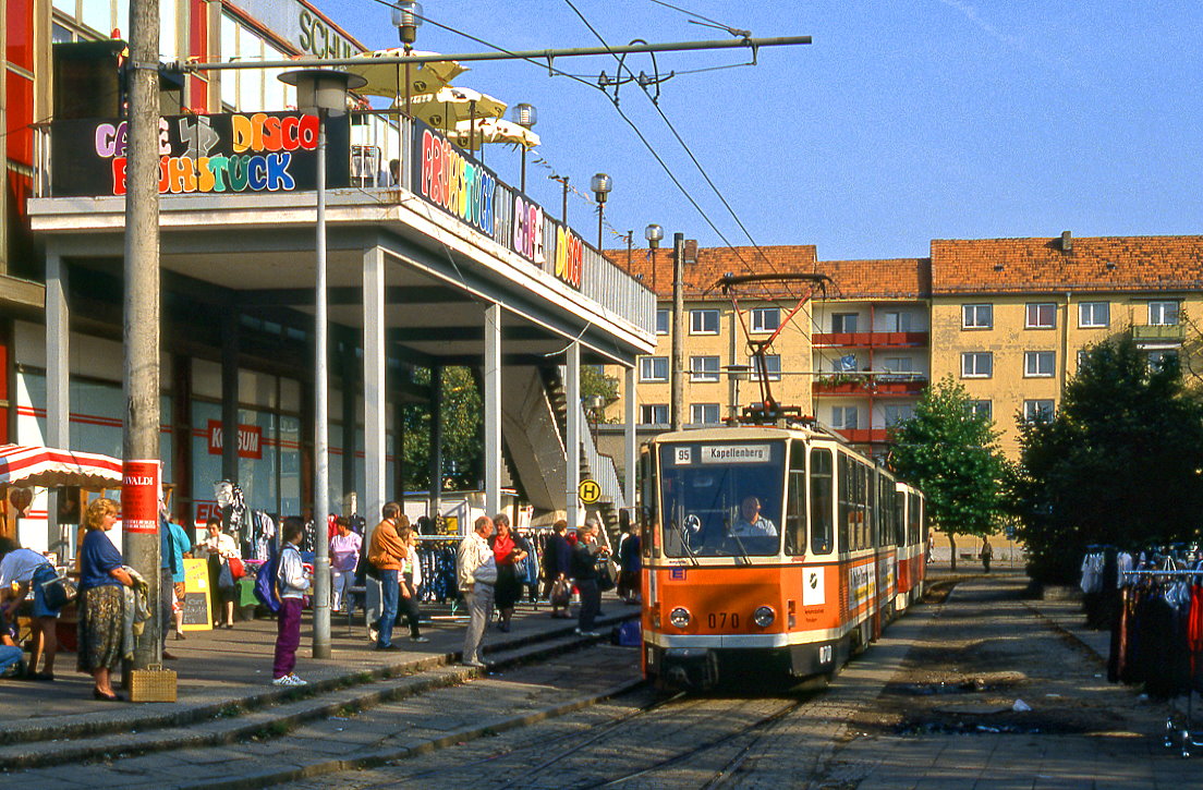Potsdam 070 + 029, Schleife Platz der Einheit, 09.10.1991.
