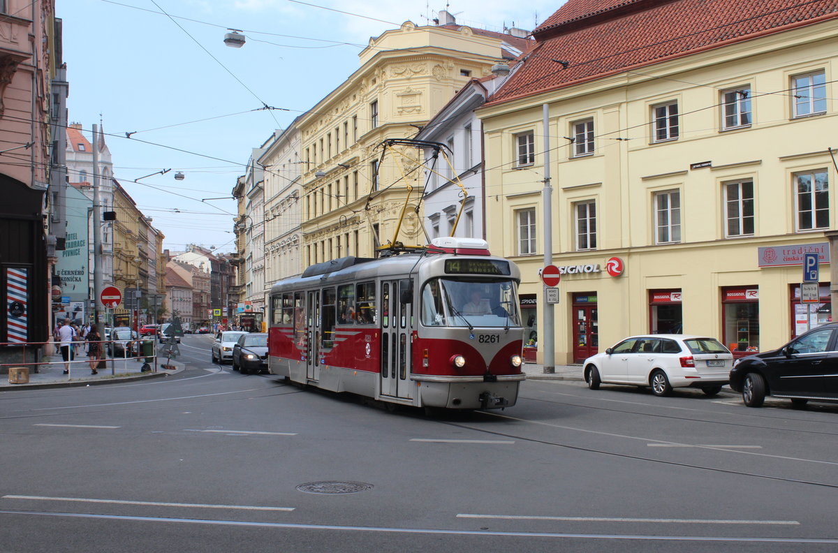 Praha / Prag SL 14 (Tatra T3-RPLF 8261) Myslíkova ul. / Spálená ul. am 23. Juli 2016.