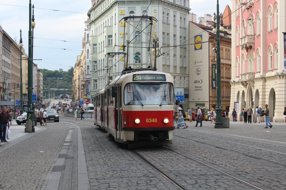 Praha / Prag SL 24 (Tatra T3 8348) Nám. Republiky am 21. Juli 2016.
