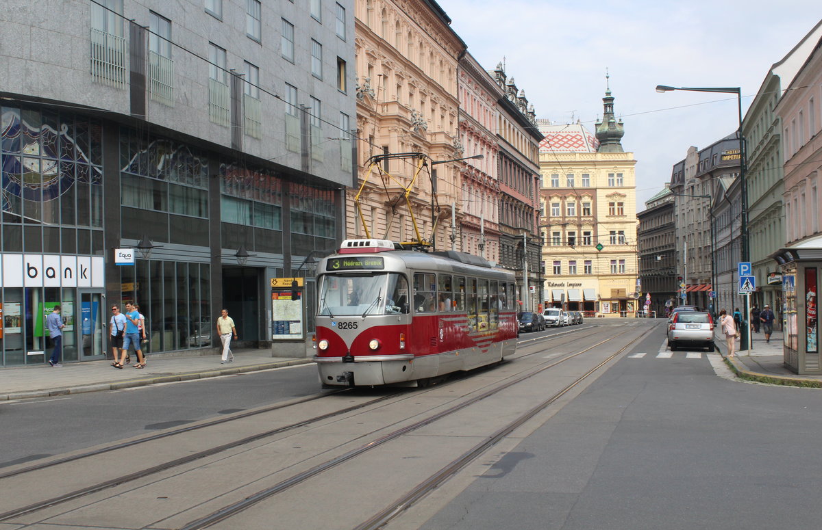 Praha / Prag SL 3 (Tatra T3R.PLF 8265) Havlíckova ul. am 24. Juli 2016.