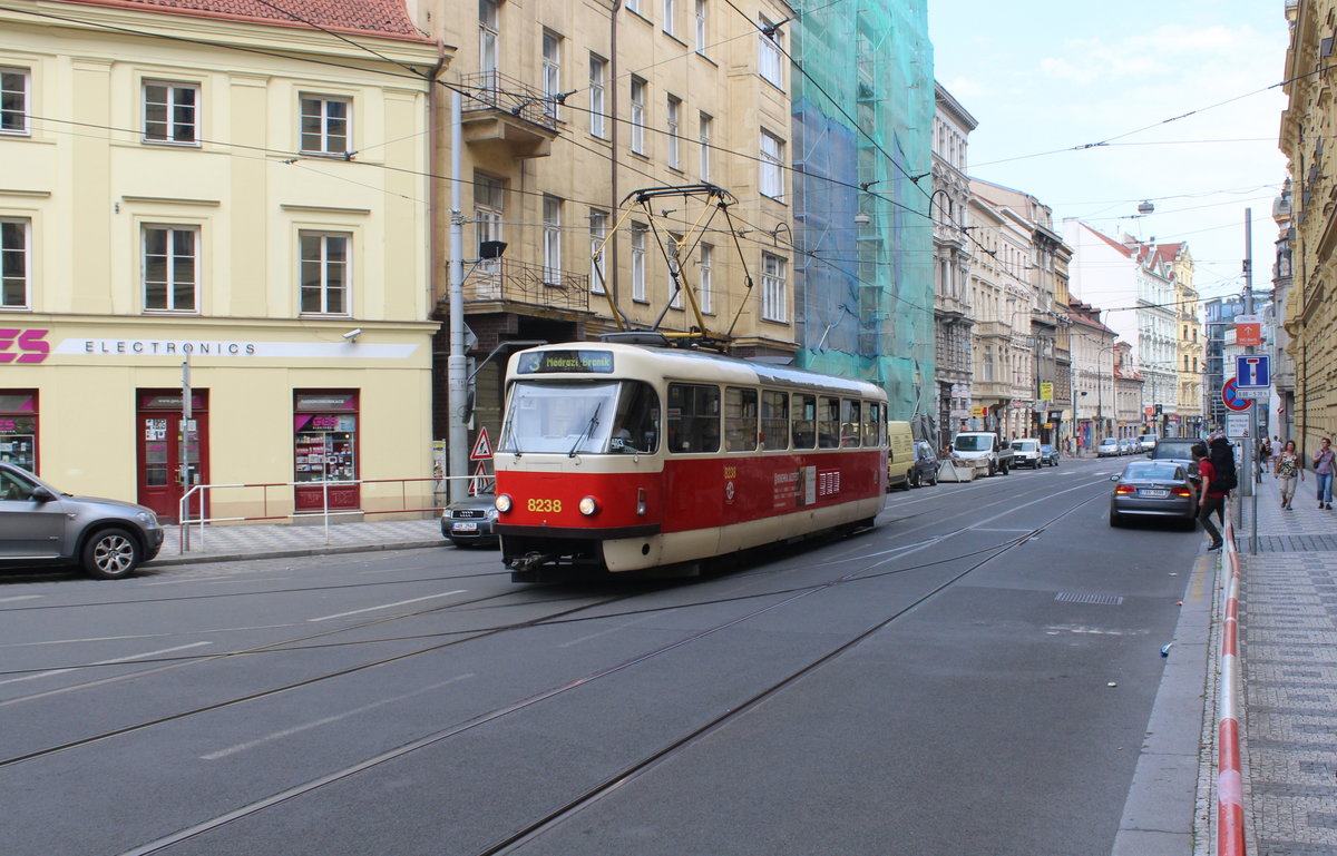 Praha / Prag SL 3 (Tatra T3 8238) Spálená ul. am 23. Juli 2016.