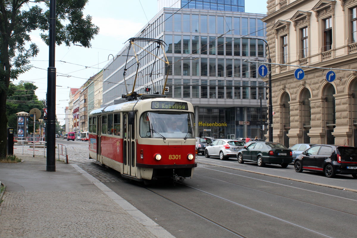 Praha / Prag SL 3 (Tatra T3 8301) Karlovo námestí am 23. Juli 2016.