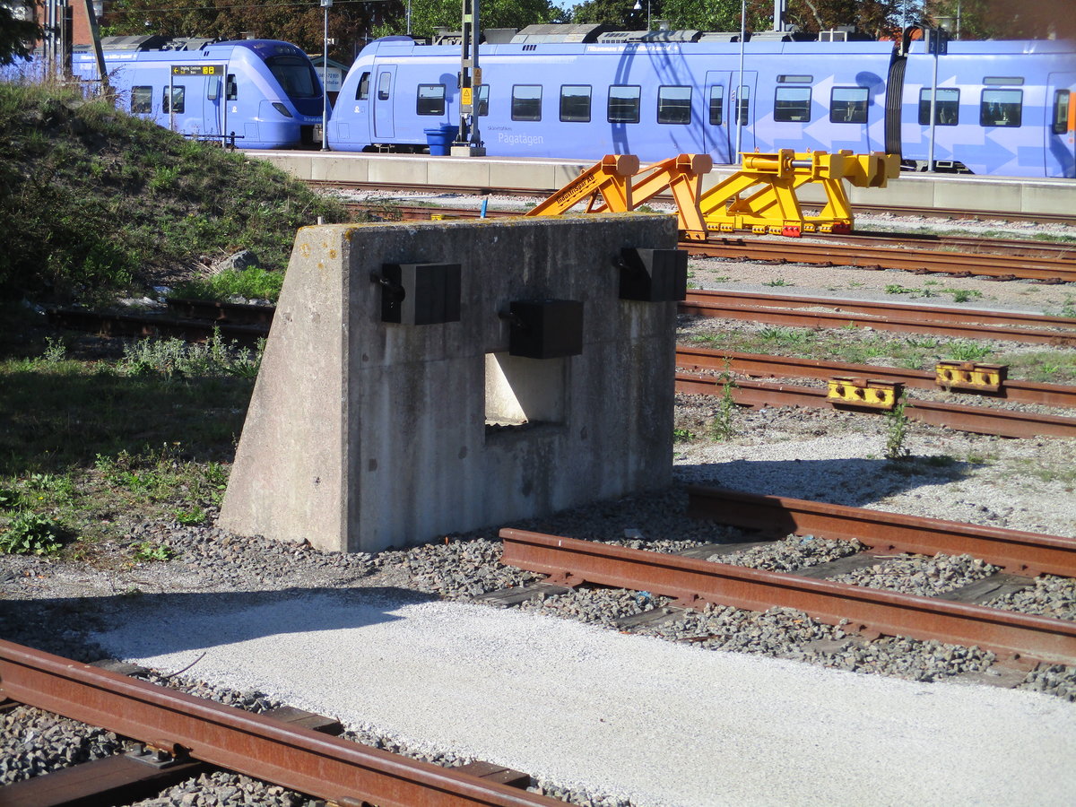 Prellbock am 18.September 2020 in Ystad.