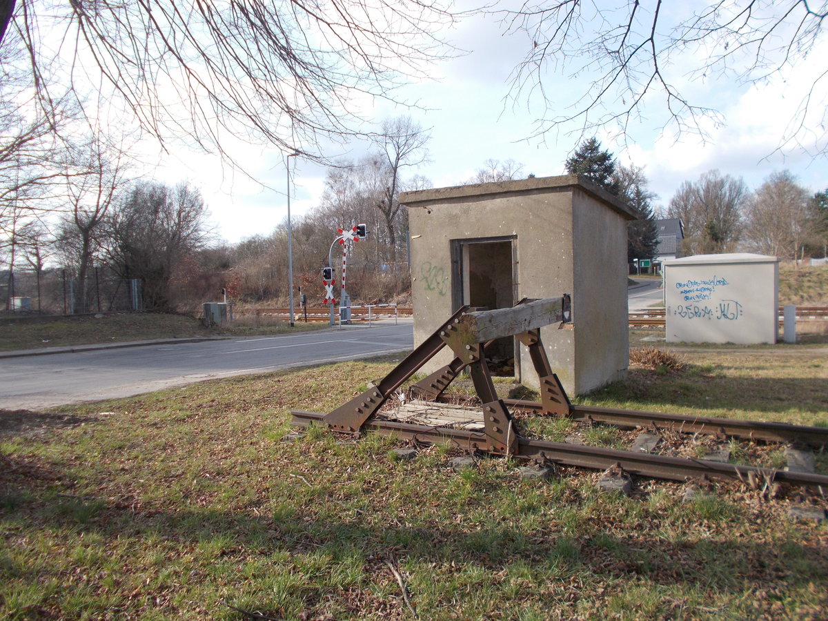 Prellbock in Werneuchen am 19.März 2016.