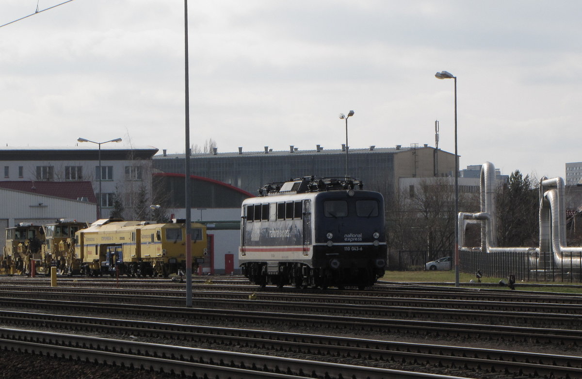 PRESS 110 511-3 am 04.03.2016 bei der Erfurter Bahn in Erfurt Ost.