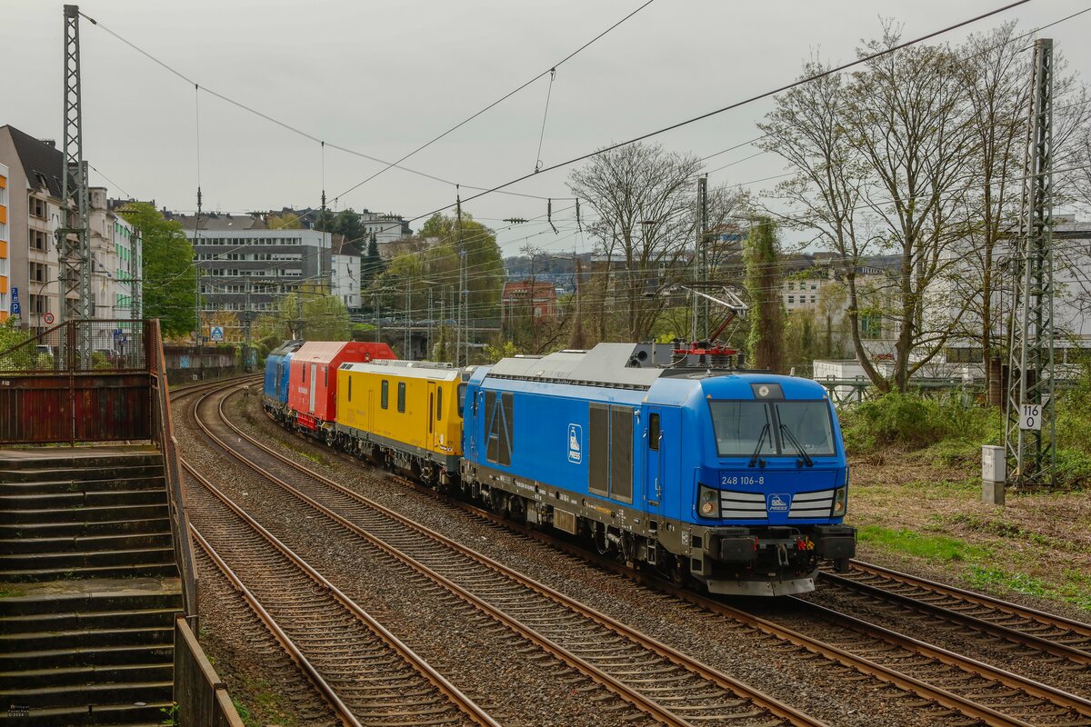 PRESS 248 106-8 mit Messzug in Wuppertal, am 06.04.2024.