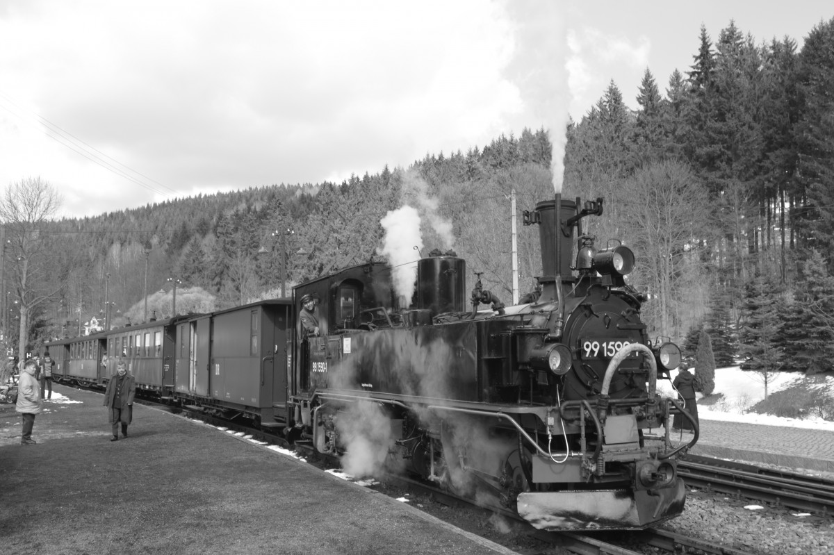 Pressnitztalbahn sä. IV K 99 1590-1 in Schmalzgrube 05.04.2015