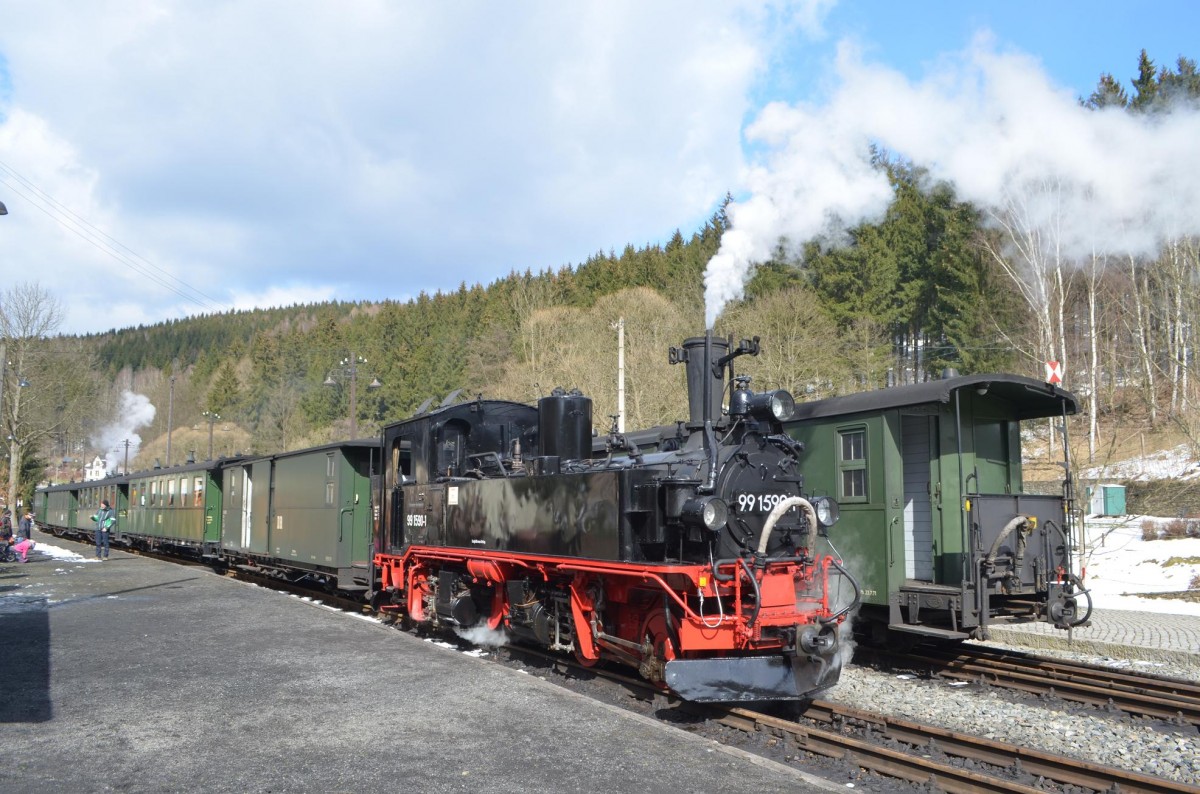 Pressnitztalbahn sä. IV K 99 1590-1 in Schmalzgrube 05.04.2015