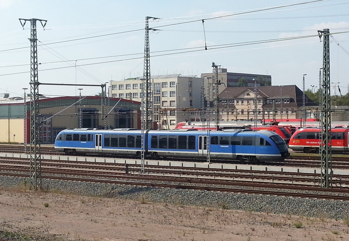 Preußenbahn VT 1.0 (95 80 0642 300-7 D-PREU) am 22.08.2015 als Rangierfahrt am DB Werk Erfurt.