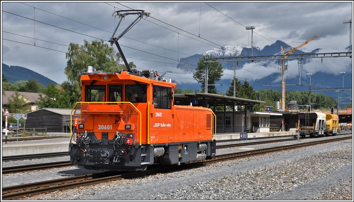 Probefahrt mit neuer Rangierlok Geaf 2/2 20601 in Untervaz-Trimmis. (05.06.2020)