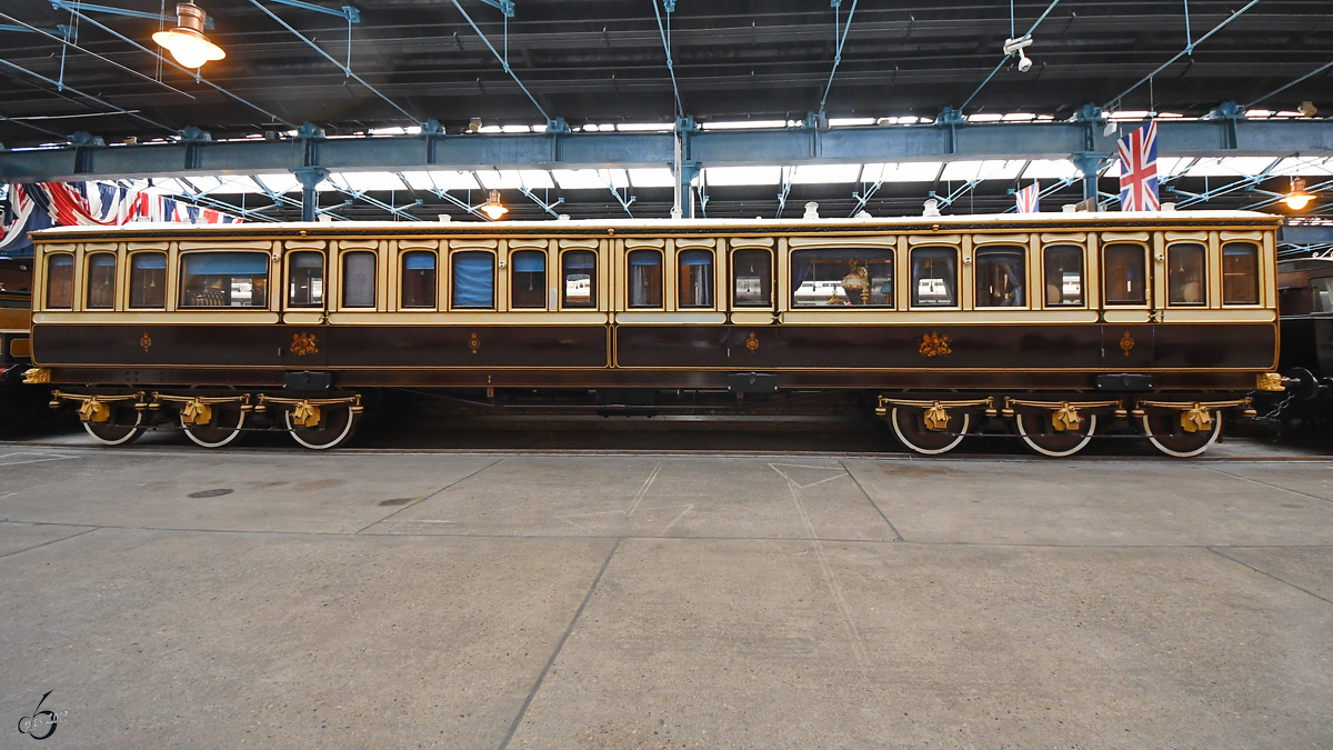 Queen Victoria's Salonwagen wurde 1869 gebaut und von der London & North Western Railway betrieben. (National Railway Museum York, Mai 2019)