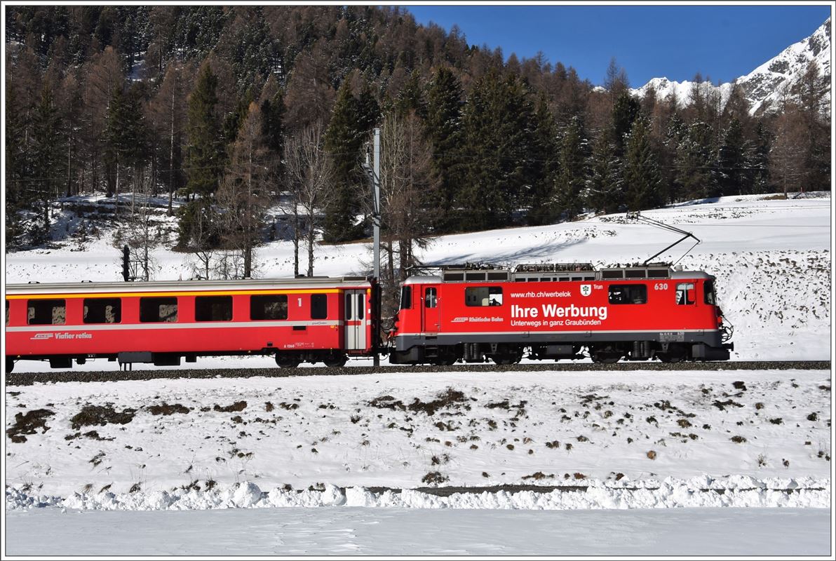 R1929 Ge 4/4 II 630  Trun  nach Pontresina bei Bever. (15.11.2017)