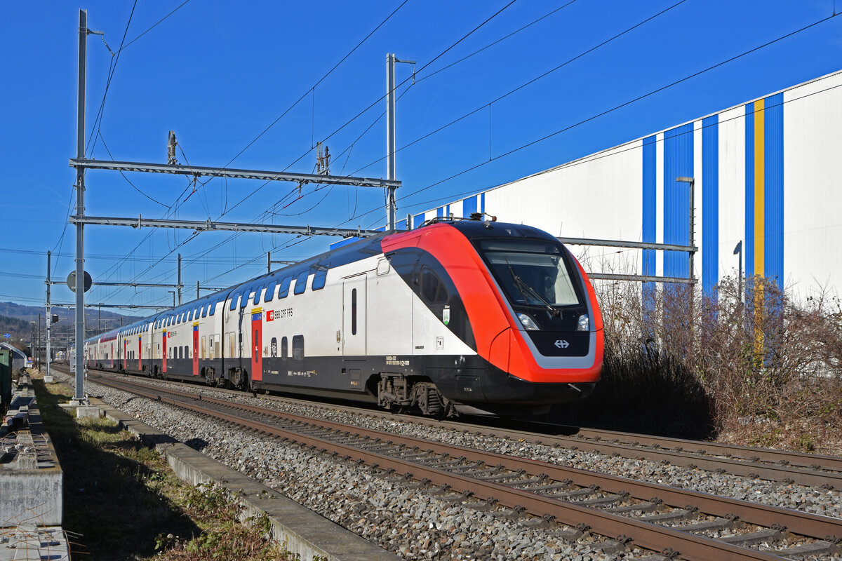RABDe 502 006-5 Twindexx fährt Richtung Bahnhof Itingen. Die Aufnahme stammt vom 08.02.2022.