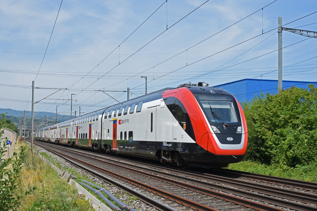 RABDe 502 010-7 fährt Richtung Bahnhof Itingen. Die Aufnahme stammt vom 17.07.2019.