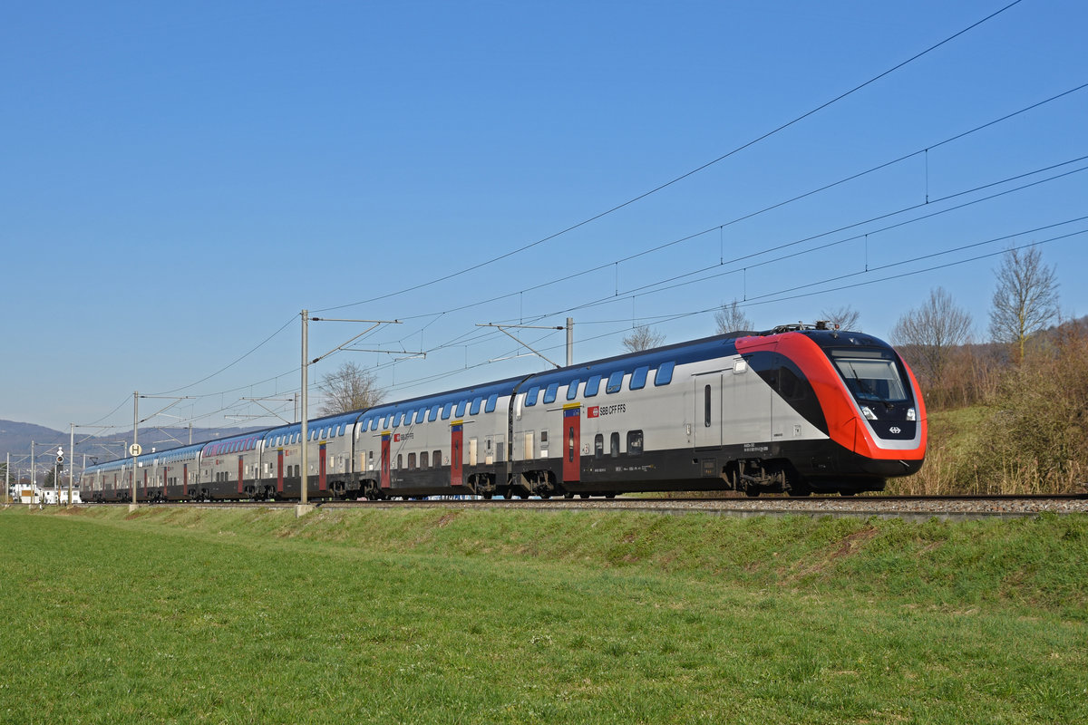 RABDe 502 011-5 fährt Richtung Bahnhof Sissach. Die Aufnahme stammt vom 21.03.2019.