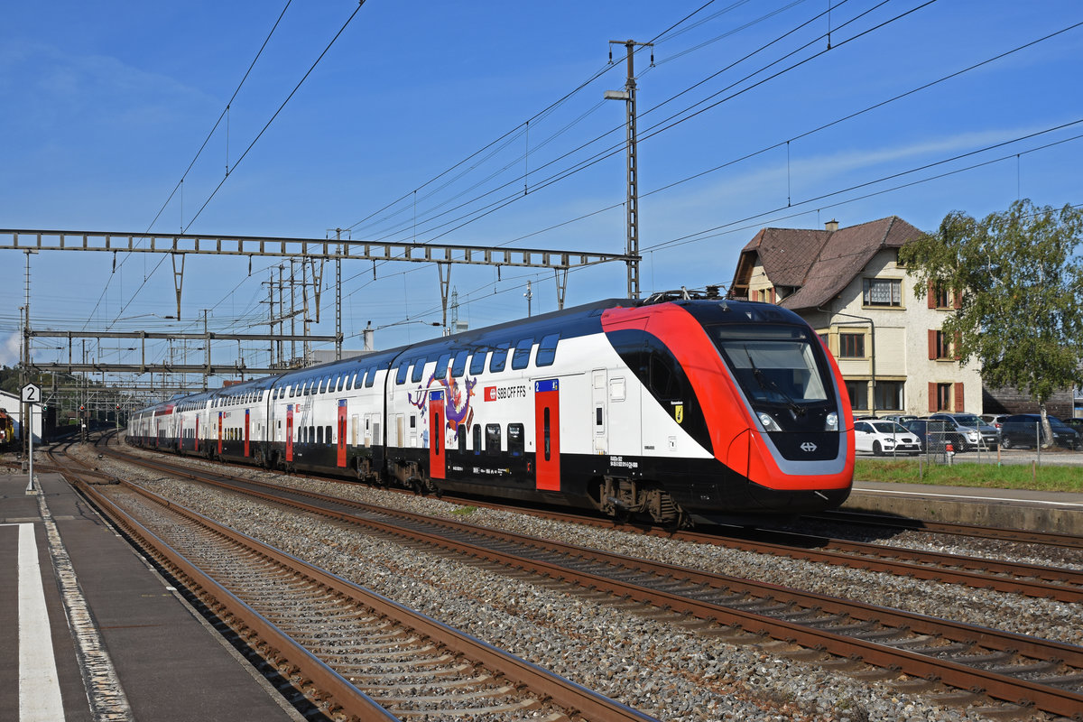 RABDe 502 011-5 Twindexx durchfährt den Bahnhof Rupperswil. Die Aufnahme stammt vom 10.09.2019.