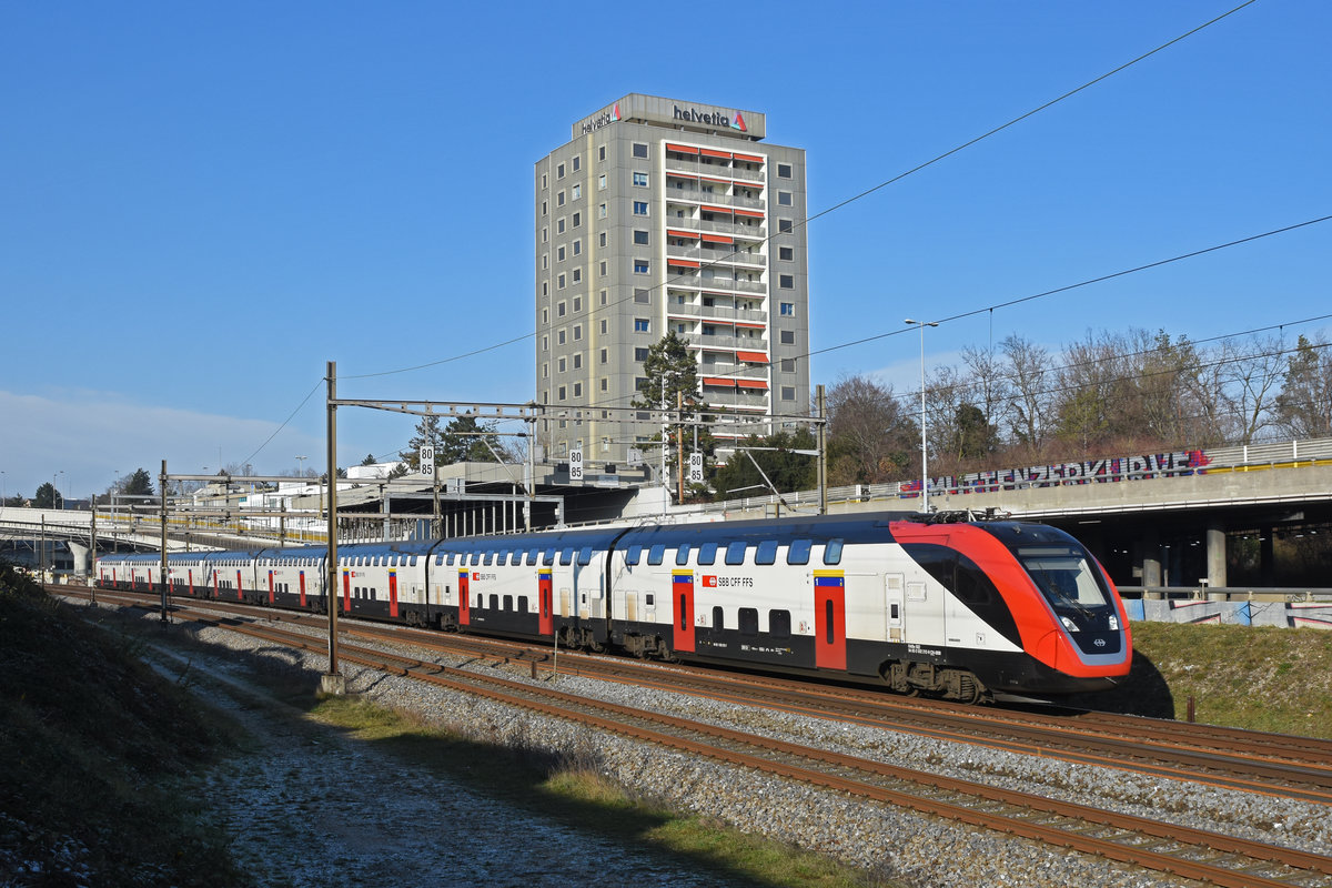 RABe 502 212-9 Twindexx fährt Richtung Bahnhof Muttenz. Die Aufnahme stammt vom 02.01.2020.