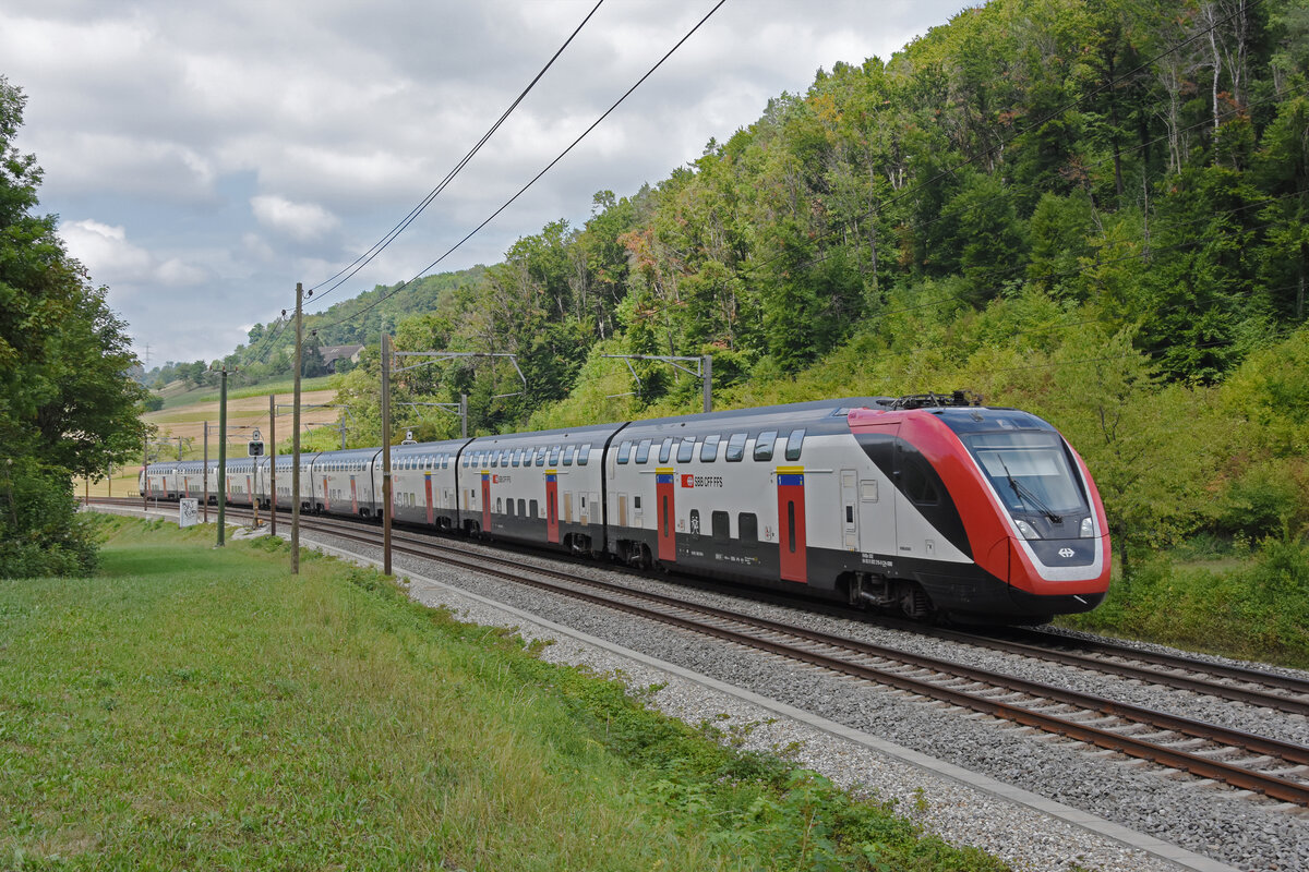 RABe 502 216-0 Twindexx fährt am 28.08.2022 Richtung Bahnhof Tecknau.