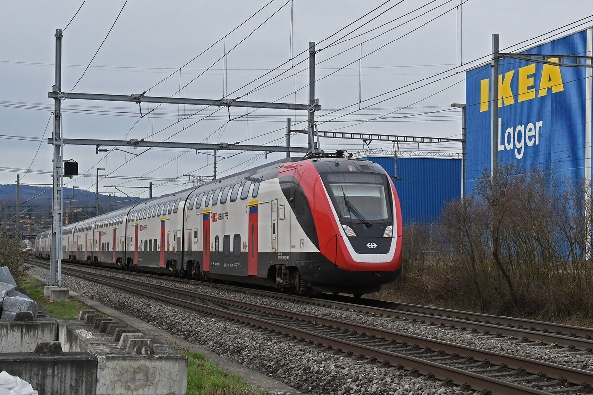 RABe 502 222-8 Twindexx fährt am 26.02.2024 Richtung Station Itingen.