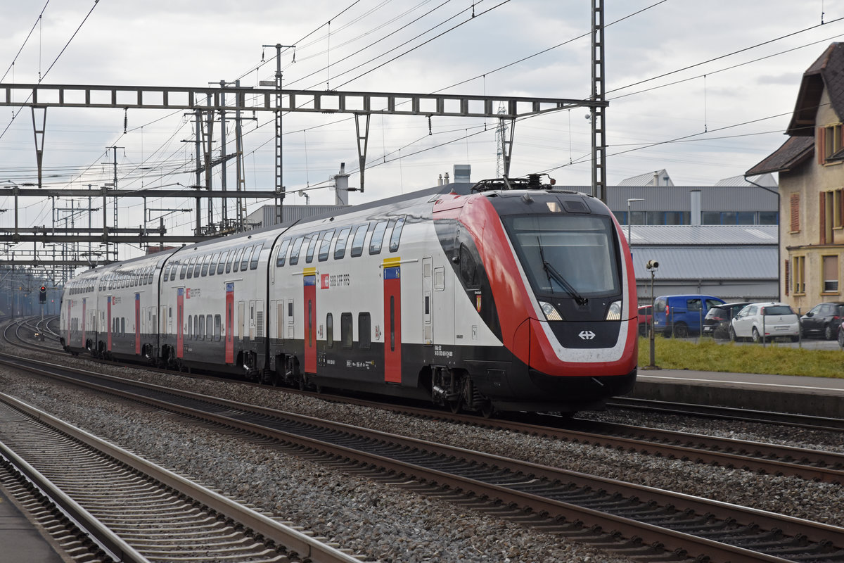 RABe 502 405-9 Twindexx durchfährt den Bahnhof Rupperswil. Die Aufnahme stammt vom 17.01.2020.